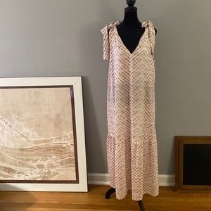 Banana Republic Pink and Gray Maxi Dress Size Large